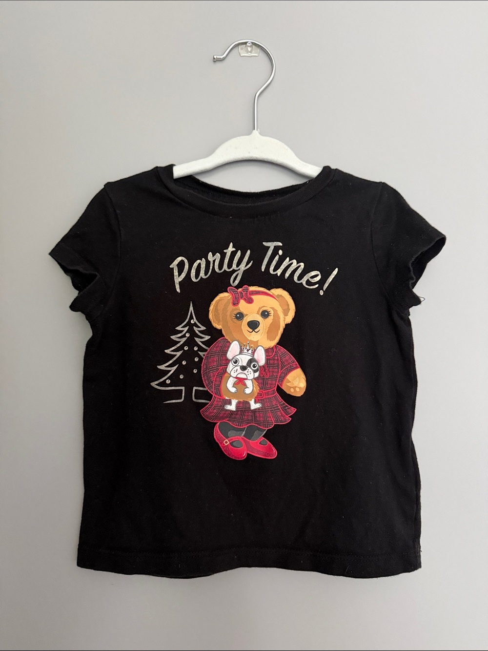 Polo by Ralph Lauren Bear Christmas 2T Black Tee with Gold Logo Bear